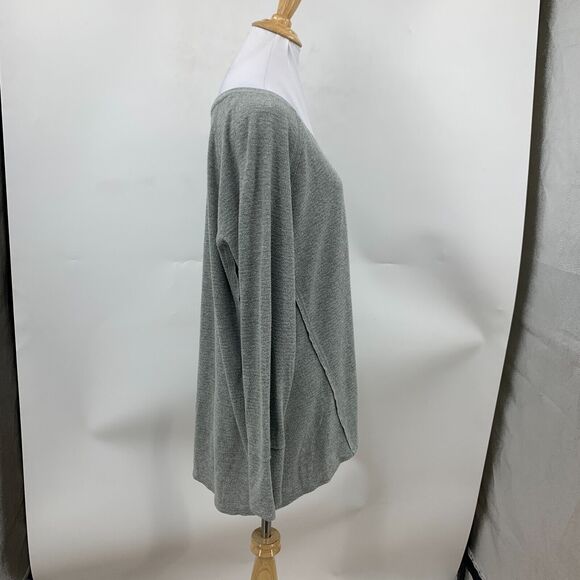 Wildfox Haley Sweater Womens XL Grey V Neck Raglan Brushed Waffle Knit Pullover - Picture 4 of 11